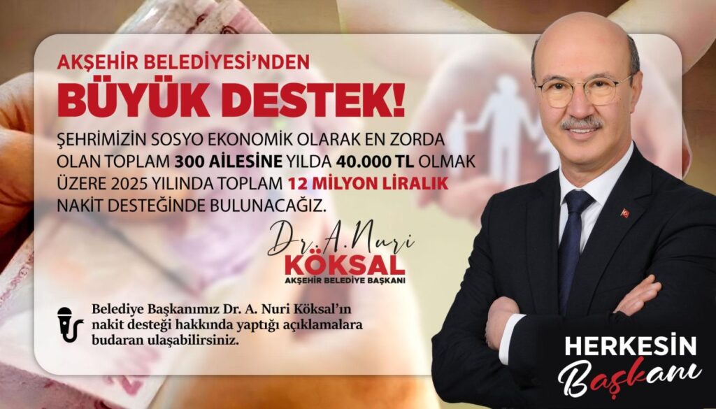 Akşehir Belediyesi’nden 12 Milyonluk Destek!